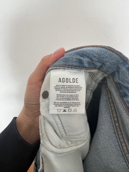 AGOLDE Luna High Rise Tapered Jeans Organic Cotton Light Wash Denim Size 28 - Picture 7 of 8